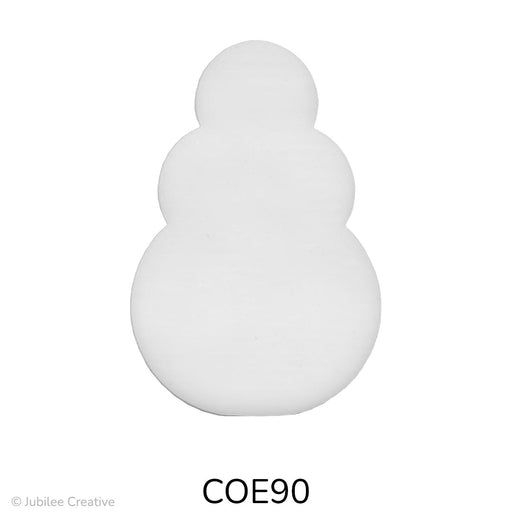 image of a white fusible precut glass snowman - COE90