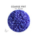 Close-up of Bullseye Cobalt Blue Opalescent 000114 Coarse Frit showing 2.7 to 5.2 mm particles.