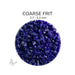 Close-up of Bullseye Deep Cobalt Blue Opalescent 000147 Coarse Frit showing 2.7 to 5.2 mm particles.