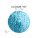 Close-up of Bullseye Light Cyan Opalescent 000216 Medium Frit showing 1.2 to 2.7 mm particles.