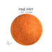 Close-up of Bullseye Orange Opalescent 000125 Fine Frit showing 0.2 to 1.2 mm particles.