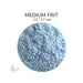 Close-up of Bullseye Powder Blue Opalescent 000108 Medium Frit showing 1.2 to 2.7 mm particles.