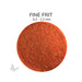 Close-up of Bullseye Red Opalescent 000124 Fine Frit showing 0.2 to 1.2 mm particles.