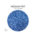 Close-up of Bullseye Blue White Mix Opalescent 002164 Medium Frit showing 1.2 to 2.7 mm particles.