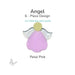 Petal Pink precut glass angel 6-piece design cut from Bullseye Glass