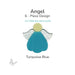 Turquoise Blue precut glass angel 6-piece design cut from Bullseye Glass