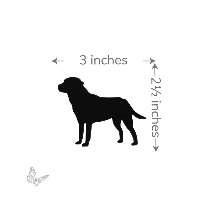 Precut Labrador dog fusible glass shape measuring 3 inches wide by 2.5 inches tall, COE90.