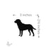 Precut Labrador dog fusible glass shape measuring 3 inches wide by 2.5 inches tall, COE90.