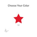 Red fusible precut glass star with 'Choose Your Color' text and a butterfly icon on a white background COE90