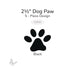 Black precut glass dog paw glass shape, 2.5 inch size, COE90, 5-piece design