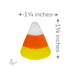 Precut candy corn fused glass design measuring approximately 1 1/4 inches wide by 1 5/8 inches tall. Three-piece COE90 design for fused glass and mosaic art.