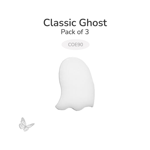 Classic Ghost COE90 precut white fusible glass shape, 3-piece pack.