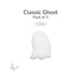 Classic Ghost COE90 precut white fusible glass shape, 3-piece pack.