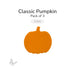 Pack of three precut Classic Pumpkin glass shapes for COE90 fused glass projects. Each pumpkin is precision waterjet cut from Bullseye orange fusible glass with a traditional rounded pumpkin silhouette.
