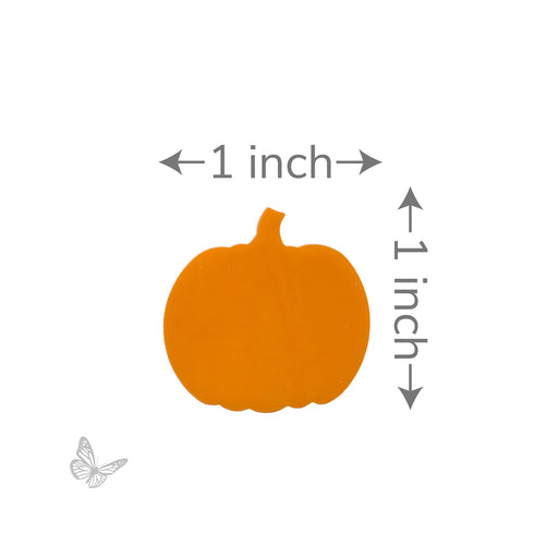 Precut Classic Pumpkin glass shape measuring approximately 1 inch wide by 1 inch tall. COE90 compatible for fused glass and mosaic art.