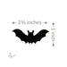 Flying Bat COE90 black precut glass shape measuring approximately 2 1/2″ wide x 1″ tall.