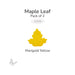 Bullseye COE90 precut maple leaf glass shape in Marigold Yellow