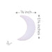 Precut white iridized crescent moon glass shape measuring approximately 7/8 inch wide by 1 1/4 inches tall. COE90 compatible for fused glass and mosaic art.