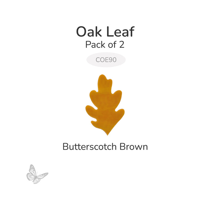 Bullseye COE90 precut oak leaf in butterscotch brown glass