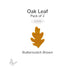 Bullseye COE90 precut oak leaf in butterscotch brown glass