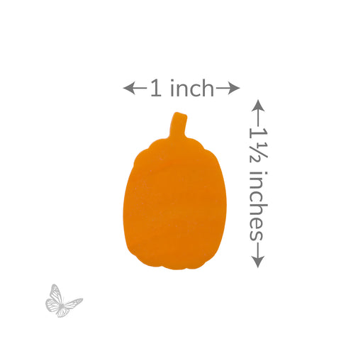 Precut Tall Pumpkin glass shape measuring approximately 1 inch wide by 1 1/2 inches tall. COE90 compatible for fused glass and mosaic art.