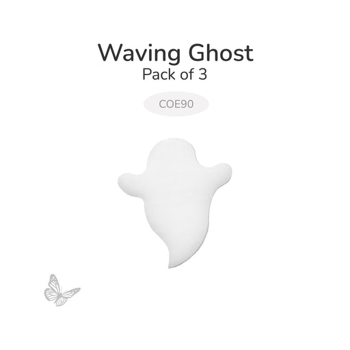 Waving Ghost precut white Bullseye COE90 fusible glass shapes, 3-piece pack.