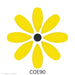 image of a fusible glass black-eyed susan flower with yellow petals and a black center - COE90