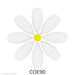 image of a fusible precut glass white daisy with a yellow center - COE90