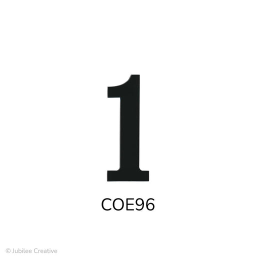 image of a fusible precut black glass number 1 - COE96