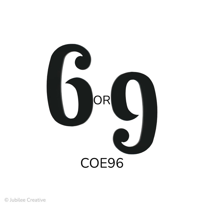 image of a fusible precut black glass number six or nine - COE96