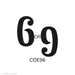 image of a fusible precut black glass number six or nine - COE96