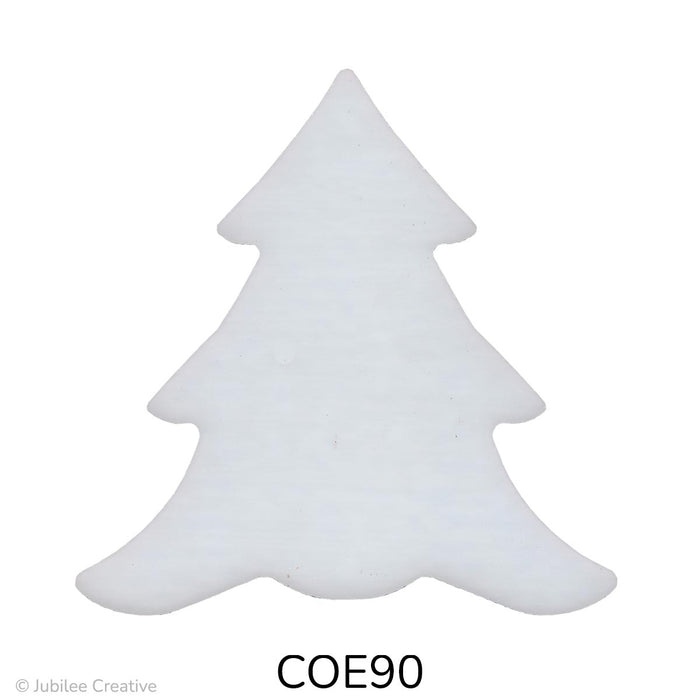 Image of a precut white glass christmas tree - COE90