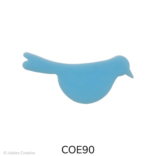 image of a fusible precut opaque light blue glass bird - COE90