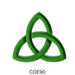 image of a fusible precut glass three-piece Celtic knot cut out of transparent light green glass - COE90