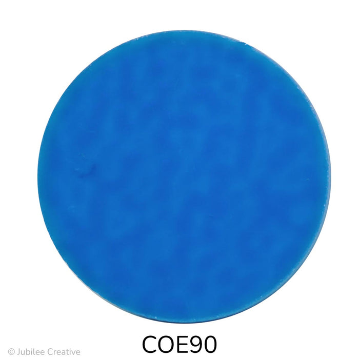 image of a fusible precut blue glass circle - COE90