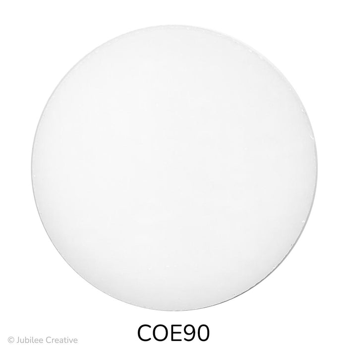 image of a fusible precut white glass circle - COE90