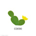 image of a fusible precut green cactus with yellow flower - COE90