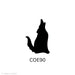 Image of a fusible precut black coyote silhouette shape - COE90