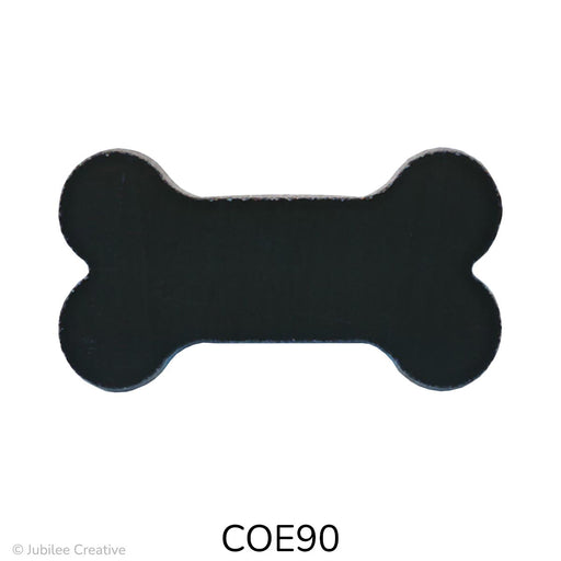 image of a fusible precut black glass bone - COE90