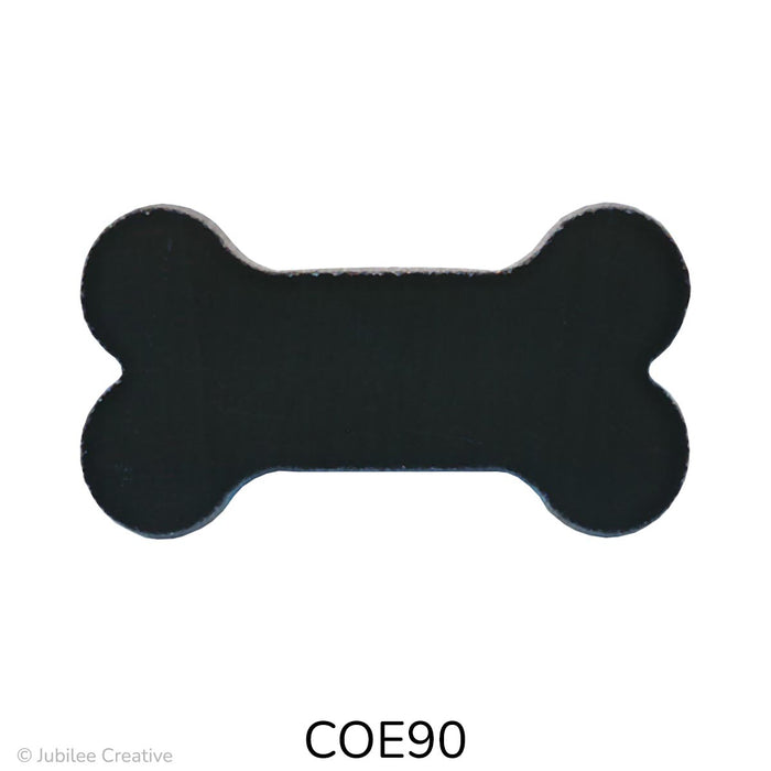 image of a fusible precut black glass bone - COE90