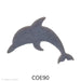 image of a precut glass gray dolphin - COE90