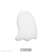 image of a fusible precut glass white ghost that has a round top and a wavy bottom - COE90