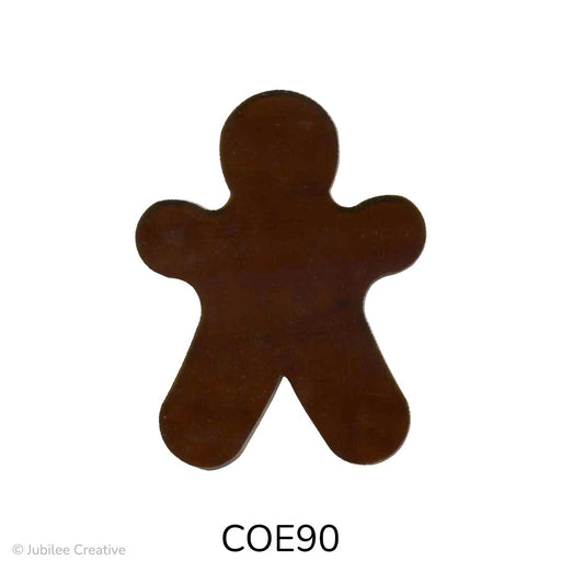 image of a fusible precut brown glass gingerbread man - COE90