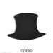 image of a fusible precut black glass top hat - COE90