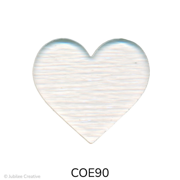 Image of a fusible precut clear glass heart shape - COE90