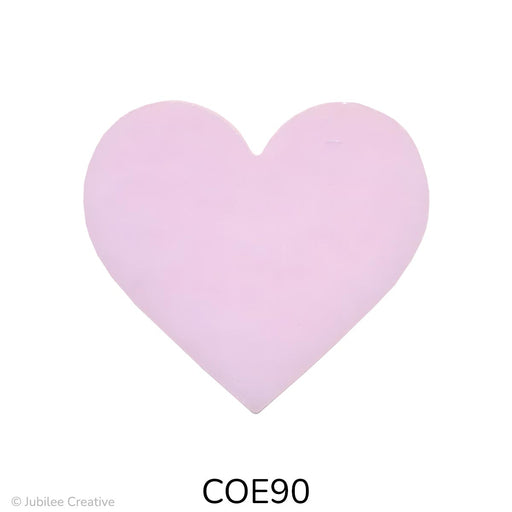 image of a fusible precut opaque pink glass heart - COE90