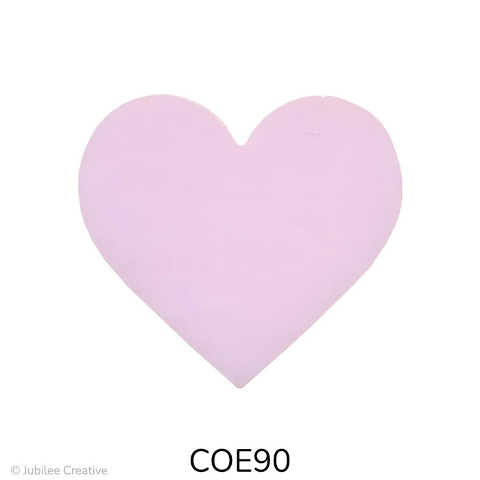 image of a fusible precut opaque pink glass heart - COE90