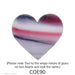 image of a fusible precut purple, white, and cranberry streaky colored heart shape - COE90