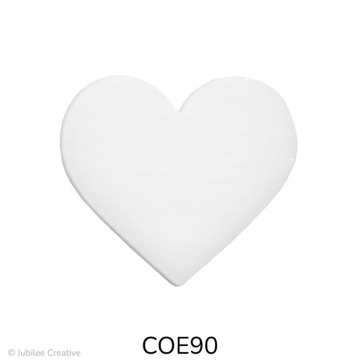 image of a fusible precut white glass heart shape - COE90