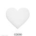 image of a fusible precut white glass heart shape - COE90